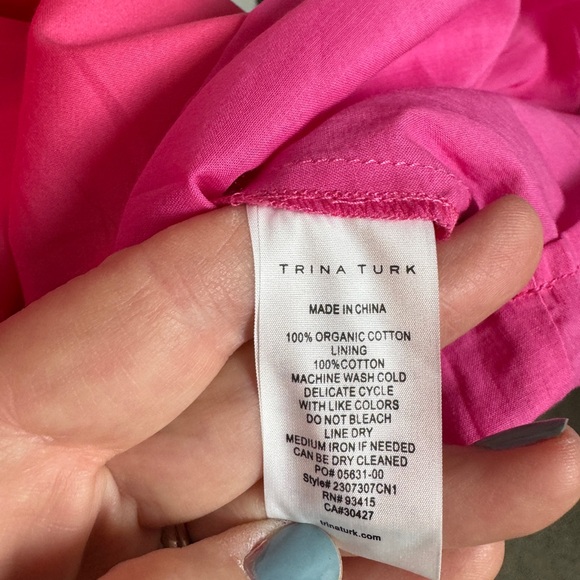 NWT Trina Turk Cotton Pintuck Dress - Picture 7 of 11